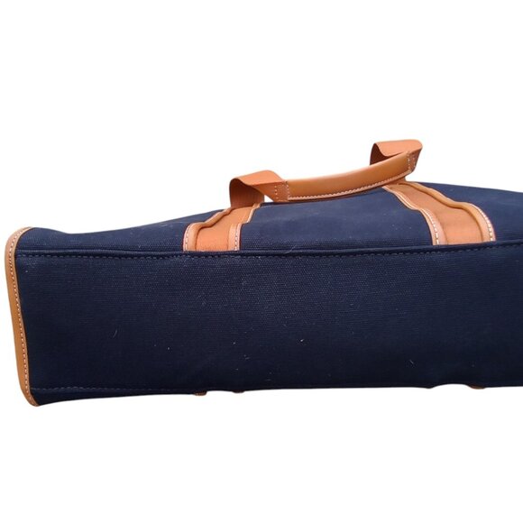 Tory Burch NEW Black & Tan Twill Tote Bag w removable interior Pouch $398 - Picture 9 of 11